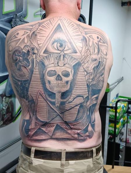 Tattoos - Egyptian back piece   - 144016